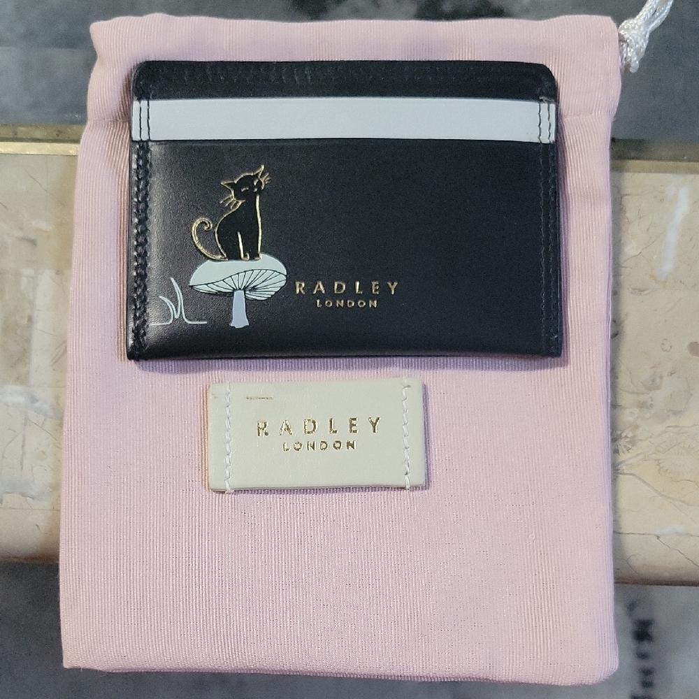 Radley London Black and White Key Card Holder Sleek Design